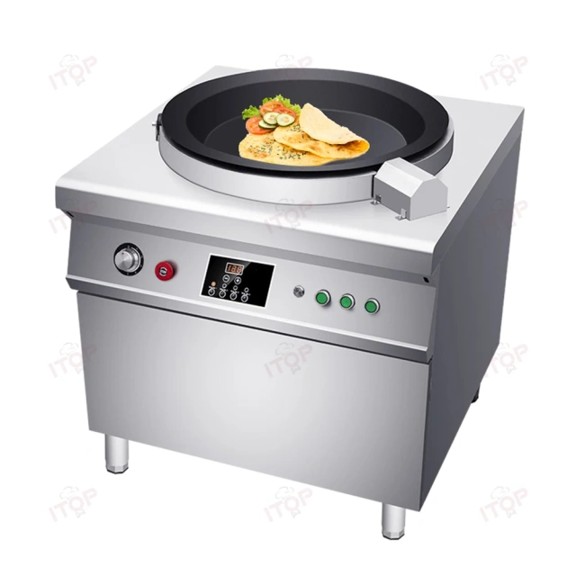 50cm Diameter Not Stick Pan Size Commercial Fried Bun Machine Automatic Rotating Dumpling Frying Pan Oven