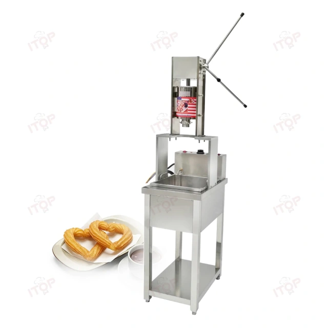 5L Barrel Commercial Spanish Churro Machine With 25L Fryer And 5 Pieces Different Nozzles