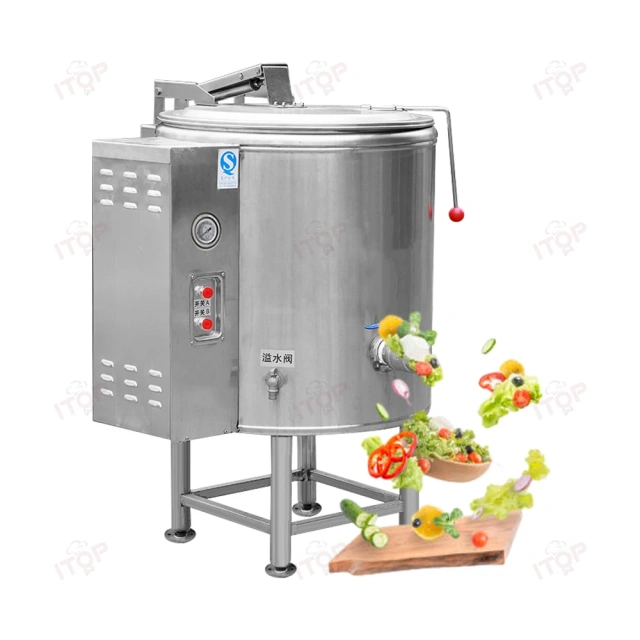 60l - 600liter Large Capacity Water Double Jacketed Boiling Pot Commercial Kitchen Gas Electric Soup Kettle Jacketed Boiling Pan