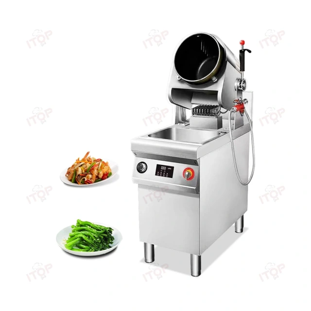 300mm 360mm Gas Chinese Auto Fry Cooking Wok Fully Automatic Commercial Stir Fry Machine