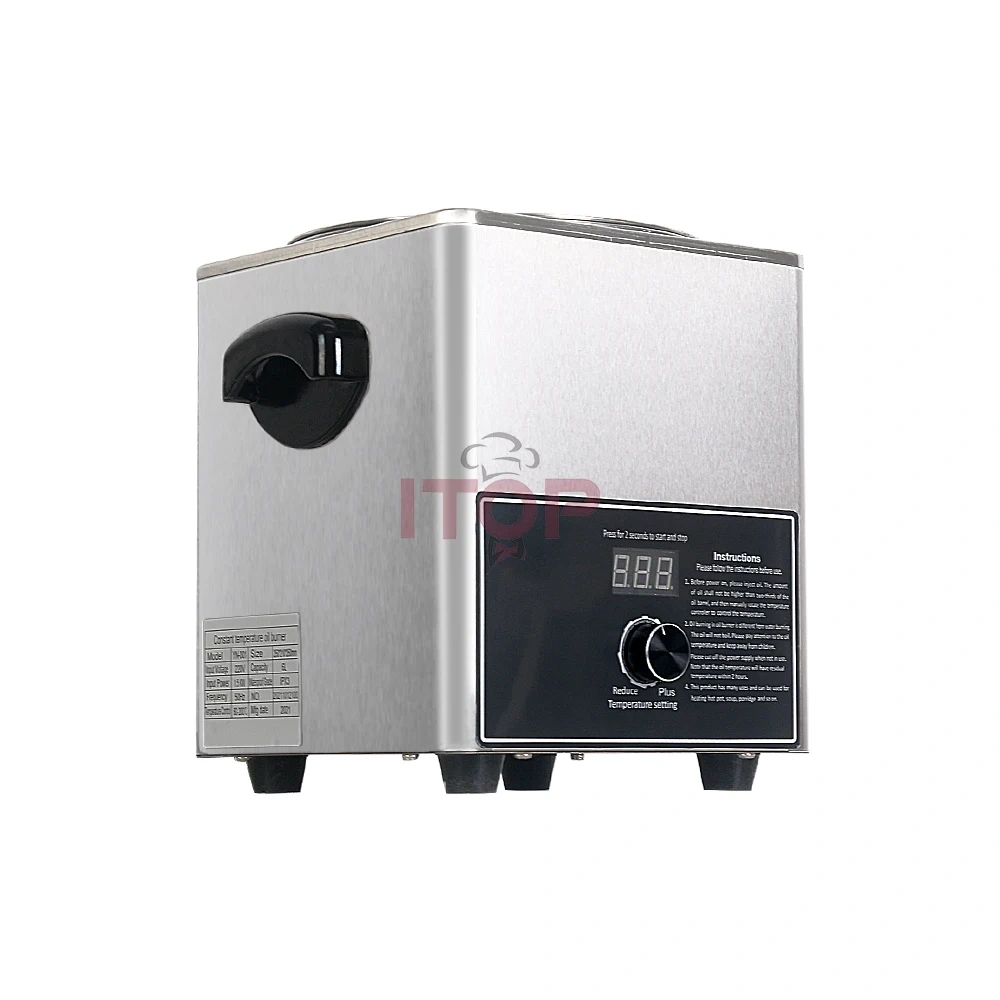 3.5L Electric Hot Oil Cooking Machine Stainless Steel Cooking Oil Warmer Commercial Hot Oil Burner Heater