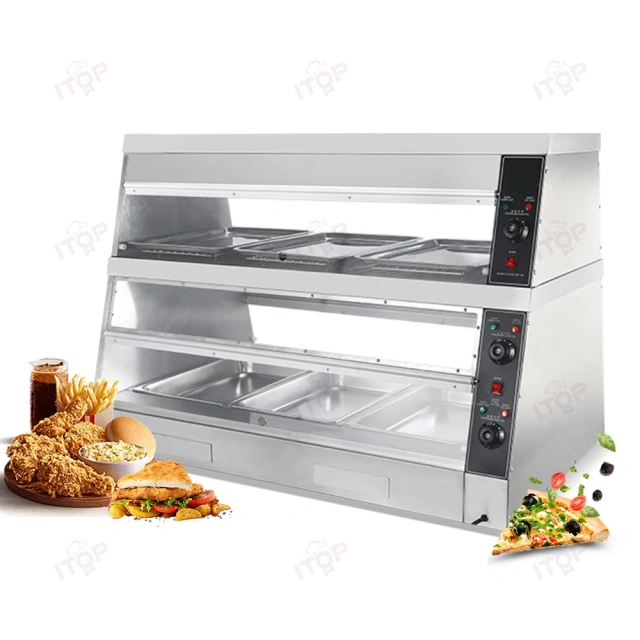 1.2m 1.5m 1.8m Buffet Restaurants Table Top Commercial Insulated Stainless Steel Electric Food Warmer Display Showcase
