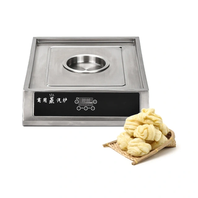 Restaurant 304 Stainless Steel Dim Sum Steamer Commercial Single Holes Electric Bun Steaming Machine