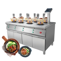 Professional Gas Intelligent Eight-Head Commercial Restaurant Rotary Gas Rice Casserole Cooker