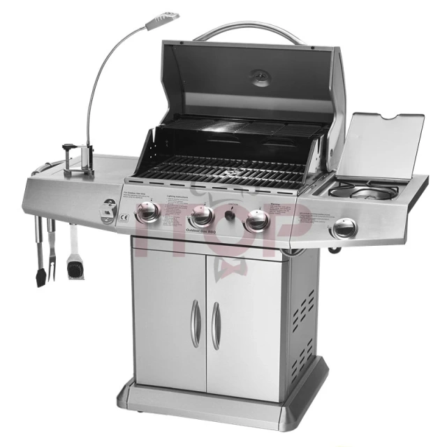 Home Family 4 Burners Barbecue Machine Stainless Steel Outdoor Grill Villa Party Gas Grill Machine With CE