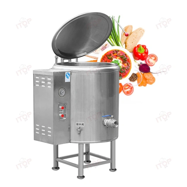 60l - 600liter Large Capacity Water Double Jacketed Boiling Pot Commercial Kitchen Gas Electric Soup Kettle Jacketed Boiling Pan