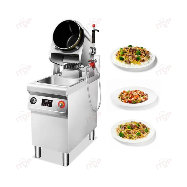 300mm 360mm Gas Chinese Auto Fry Cooking Wok Fully Automatic Commercial Stir Fry Machine