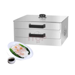 2 Tiers Commercial Rice Noodle Roll Steamer Machine Stainless Steel Automatic Steamed  Vermicelli Roll Machine