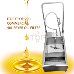 Folding 48L Cooking Deep Fryer Oil Filter Cart Restaurant Kitchen Fast Food Electric oil Shortening Filter Cart