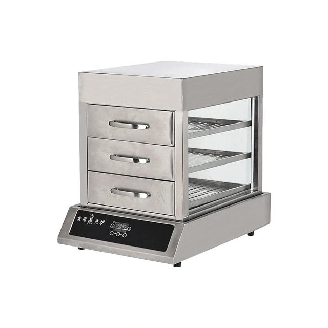 Restaurant 304 Stainless Steel Dim Sum Steamer Commercial Single Holes Electric Bun Steaming Machine