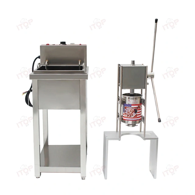 5L Barrel Commercial Spanish Churro Machine With 25L Fryer And 5 Pieces Different Nozzles