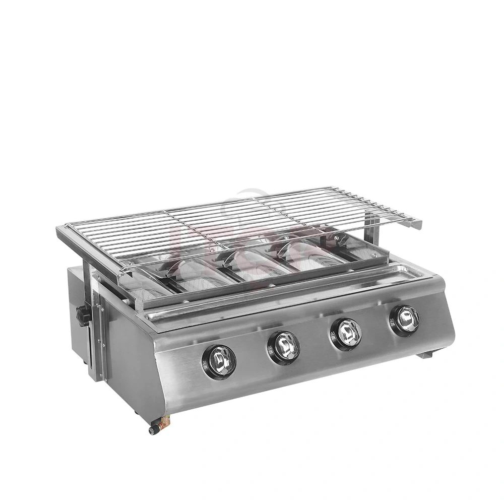 4 Burners Gas Barbecue Grill LPG Stove Outdoor Party Machine Garden party BBQ Commercial household liquid natural