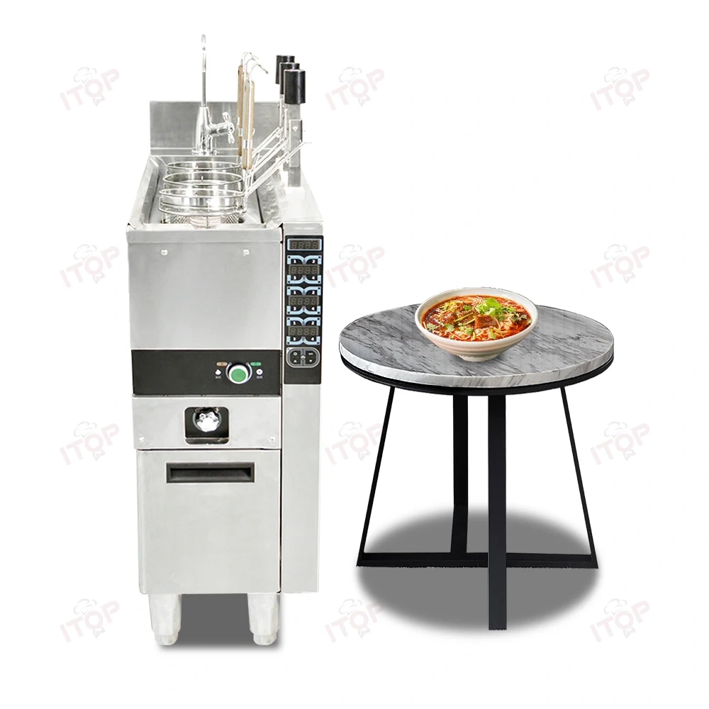 Intelligent Timer Temperature Control Automatic Lift Pasta Cooking Machine Express Noodle Cooker 3 Holes Baskets