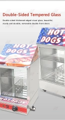 Stainless Steel Hot Dog Warmer Bakery Pastry Egg Tart Hamburg Warm Cabinet Fried Food Warming Showcase