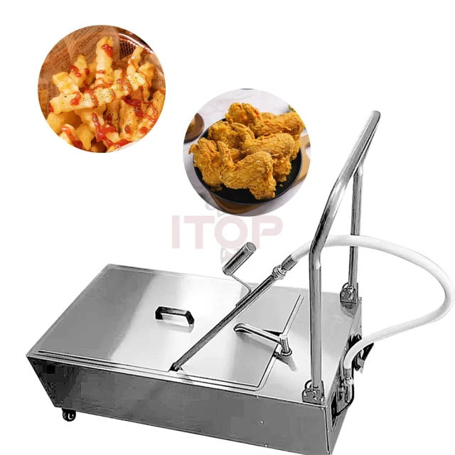 Folding 48L Cooking Deep Fryer Oil Filter Cart Restaurant Kitchen Fast Food Electric oil Shortening Filter Cart