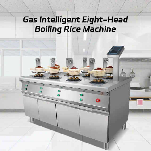 Professional Gas Intelligent Eight-Head Commercial Restaurant Rotary Gas Rice Casserole Cooker