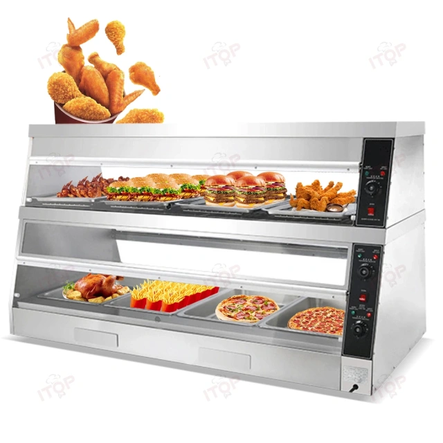 1.2m 1.5m 1.8m Buffet Restaurants Table Top Commercial Insulated Stainless Steel Electric Food Warmer Display Showcase