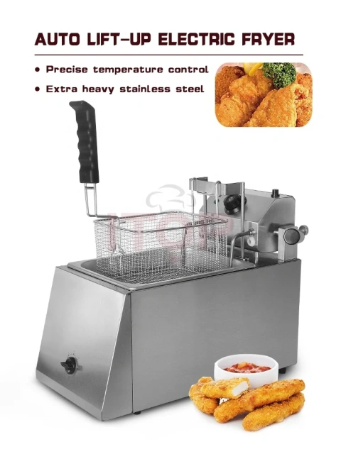 Electric Auto Lift Type Electric Fryer 8L Deep Lift Up Fryer Chicken Frying Machine Chips Fryer