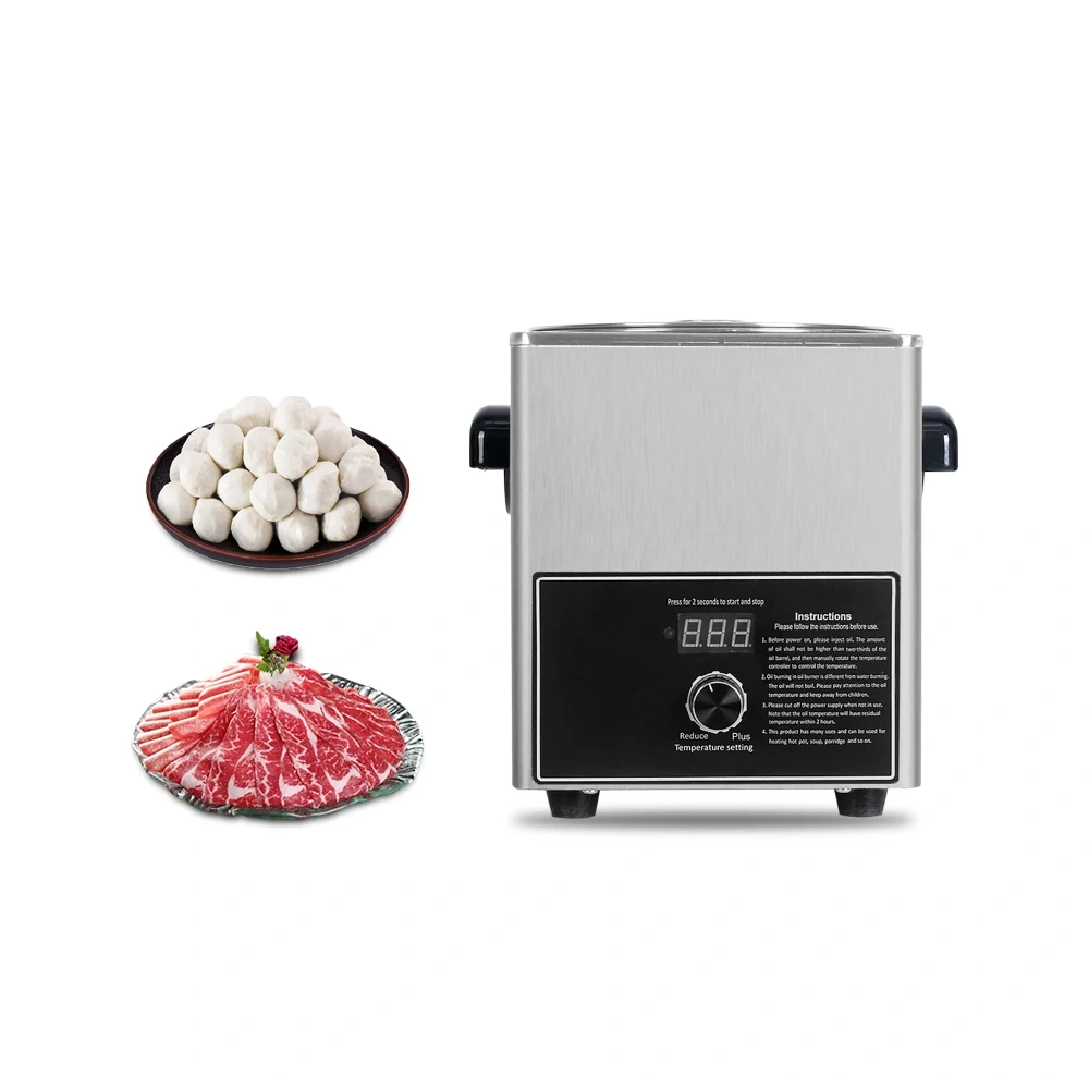 3.5L Electric Hot Oil Cooking Machine Stainless Steel Cooking Oil Warmer Commercial Hot Oil Burner Heater