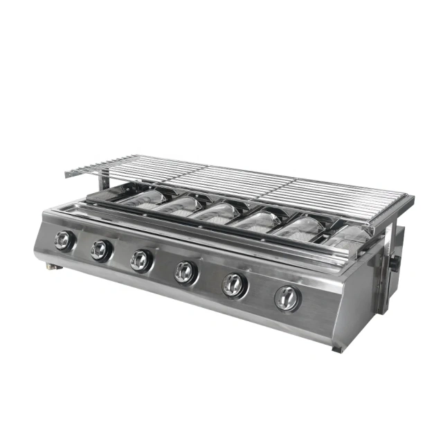 Family Party Household Restaurant Commercial Gas BBQ Grill Machine 6 Burners Outdoor Bbq Gas Grill