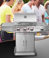 Home Family 4 Burners Barbecue Machine Stainless Steel Outdoor Grill Villa Party Gas Grill Machine With CE