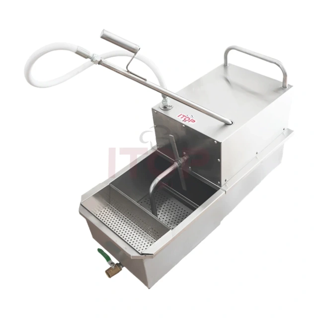Fryer Filter Stainless Steel Cooking Oil Filter Machine  Commercial 48L Fuel Oil Filter Portable Fryer Oil Filtration System