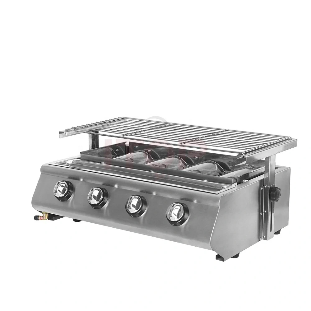 4 Burners Gas Barbecue Grill LPG Stove Outdoor Party Machine Garden party BBQ Commercial household liquid natural