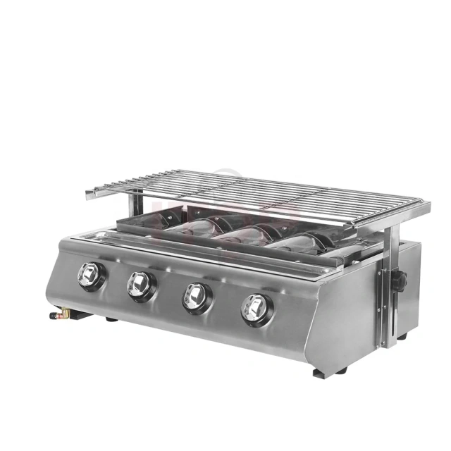 4 Burners Gas Barbecue Grill LPG Stove Outdoor Party Machine Garden party BBQ Commercial household liquid natural