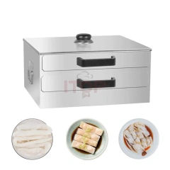 2 Tiers Commercial Rice Noodle Roll Steamer Machine Stainless Steel Automatic Steamed  Vermicelli Roll Machine