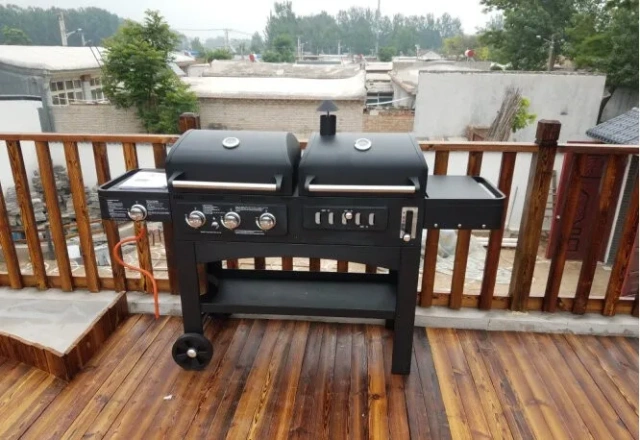 American Family Party Outdoor Courtyard Gas And Carbon Dual-Use Barbecue Grill Charcoal Gas Comb BBQ Machine