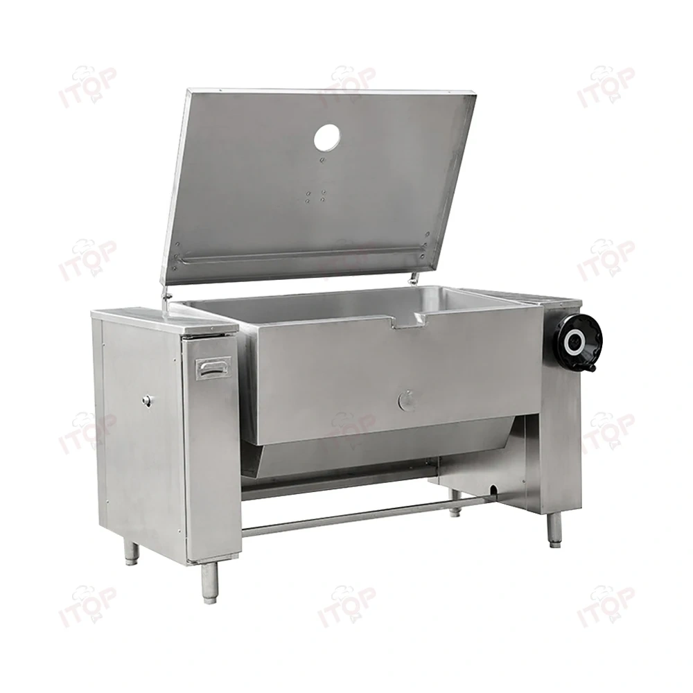 Commercial 80l 115l 150l 200l 280l 320l Brasing Pan Tilt Skillet Industrial Boiling Cooking Kettle Tilting Bratt Pan Machine