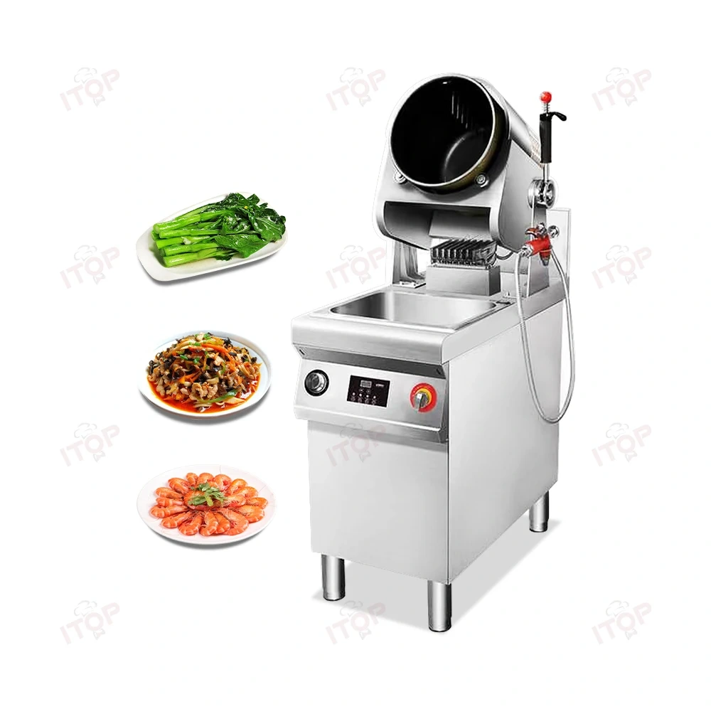300mm 360mm Gas Chinese Auto Fry Cooking Wok Fully Automatic Commercial Stir Fry Machine