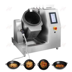 Large Capacity Heavy Duty Electromagnetic Induction Automatic Stir Fry Cooking Machine Store 500+ Recipes Touch Screen Display