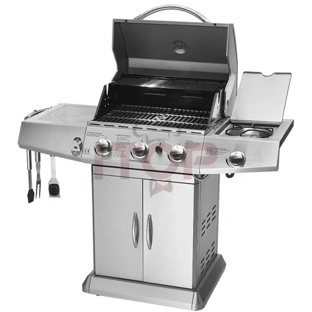 Home Family 4 Burners Barbecue Machine Stainless Steel Outdoor Grill Villa Party Gas Grill Machine With CE