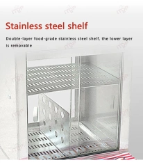 Stainless Steel Hot Dog Warmer Bakery Pastry Egg Tart Hamburg Warm Cabinet Fried Food Warming Showcase