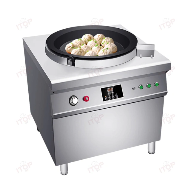 50cm Diameter Not Stick Pan Size Commercial Fried Bun Machine Automatic Rotating Dumpling Frying Pan Oven