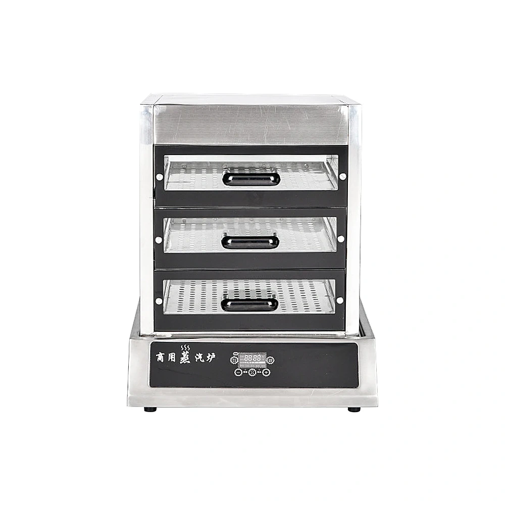 Restaurant 304 Stainless Steel Dim Sum Steamer Commercial Single Holes Electric Bun Steaming Machine