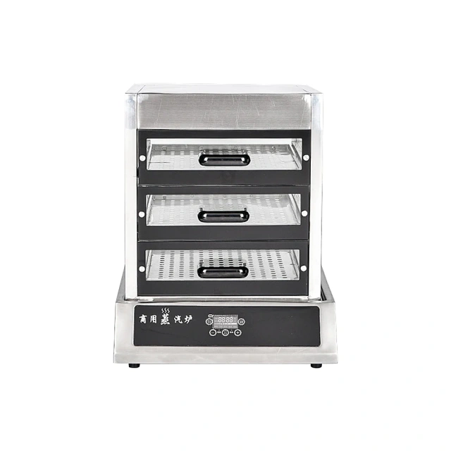 Restaurant 304 Stainless Steel Dim Sum Steamer Commercial Single Holes Electric Bun Steaming Machine