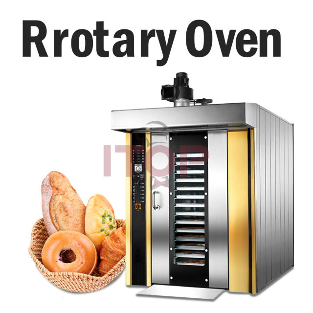 Industrial 32 Trays Rotary Bread Rack Oven Bakery Automatic Rotating Baking Oven