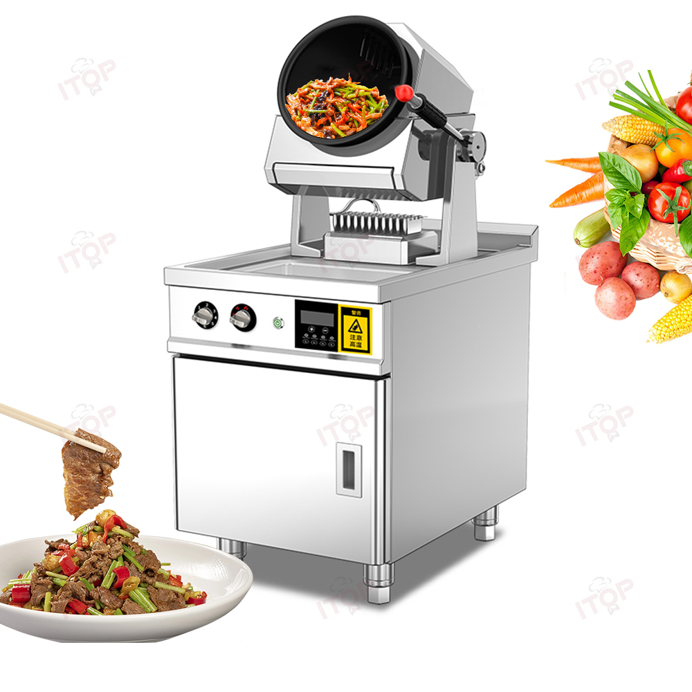 5kw 8kw Electric Automatic Stir Fry Machine Gas Cooking Robot For Egg Rice Noodle Cooking Machine Chinese Fried Wok