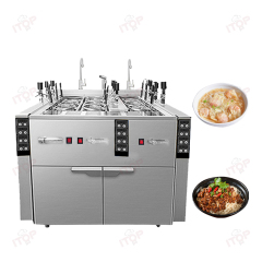 Gas Commercial Noodle Cooker 9 Heads Smart Automatic Lift Noodle Cooking Machine
