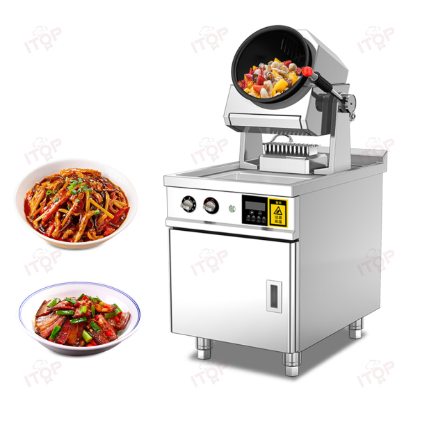 5kw 8kw Electric Automatic Stir Fry Machine Gas Cooking Robot For Egg Rice Noodle Cooking Machine Chinese Fried Wok