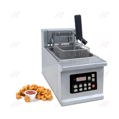 8L Automatic Lifting Electric Fryer Commercial Table Electric Fryer For Potato Chips Chicken With Over Temperature Protection