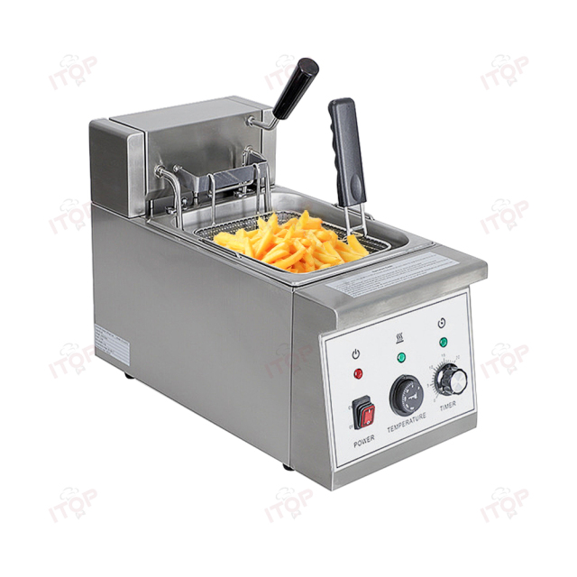 Multifunctional 8L Stainless Steel Deep Fryer Automatic Lifting Oil Frying Machine For Chicken Chop French Fries Potato Fish