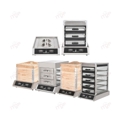 High Power Double Heating System Electric Bun Steamer Commercial 6kw 8kw Dumpling Baozi Stuffed Food Steamer Machine