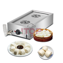 Temperature Adjust Electric Chinese Bun Steamer Machine 2 Holes Steam Outlet Commercial Stainless Steel Food Steamer