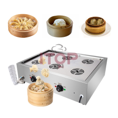 6 Holes Restaurant Steamed Bun Dessert Steamer Stainless Steel Dim Sum Steamer Commercial  Baozi Steaming Machine