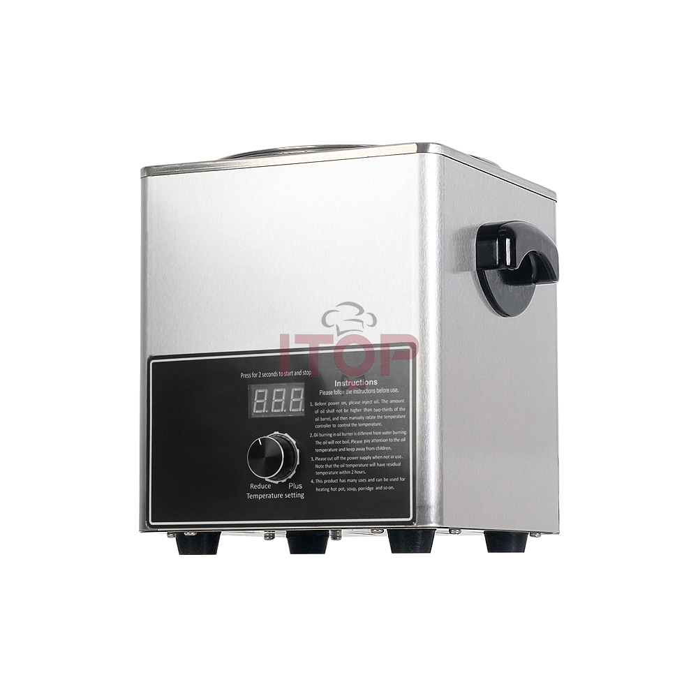 3.5L Electric Hot Oil Cooking Machine Stainless Steel Cooking Oil Warmer Commercial Hot Oil Burner Heater