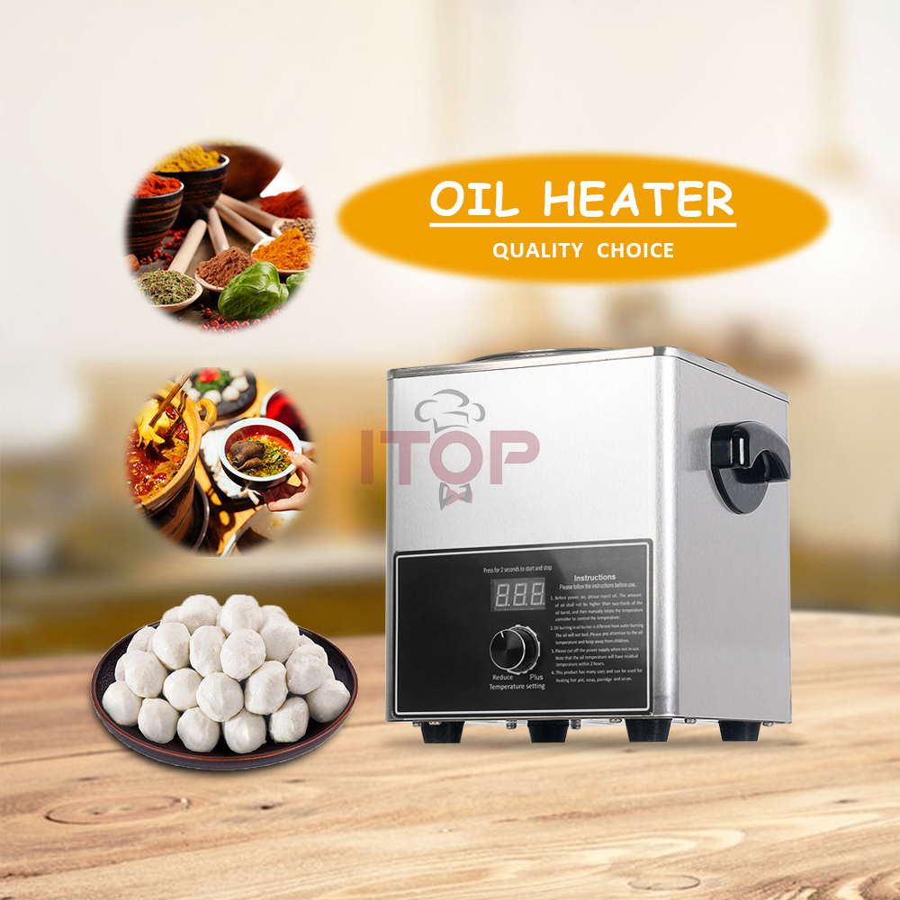 3.5L Electric Hot Oil Cooking Machine Stainless Steel Cooking Oil Warmer Commercial Hot Oil Burner Heater