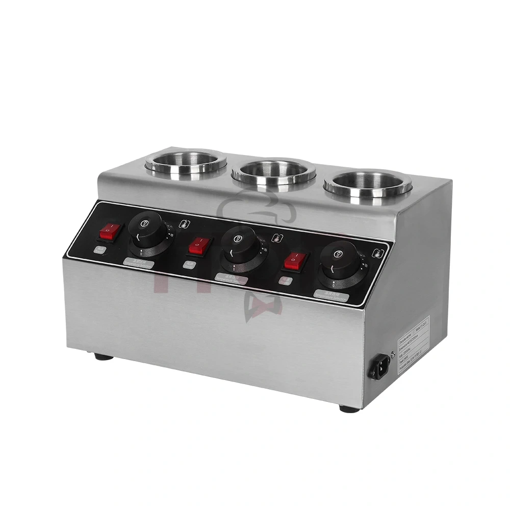 Electric Triple Sauce Bottles Warmer Hot Chocolate Cheese Chocolate 3 Bottles Warming Machine Dispenser Melter Machine